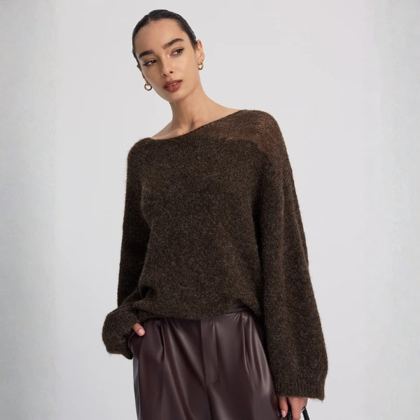 The Capri Brushed-Texture Boatneck Sweater