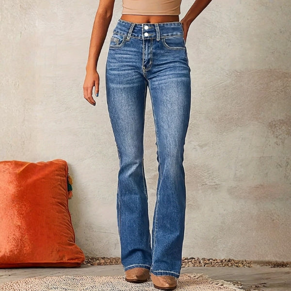 The Malibu Double-Button Flare Jeans