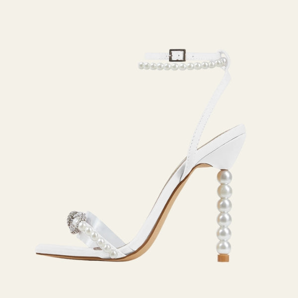 The Capri Pearl-Embellished Stiletto Sandals