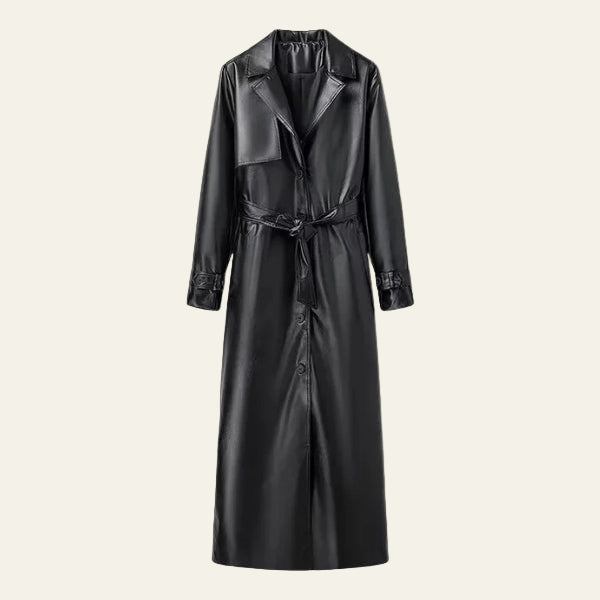 The Vienna Faux Leather Trench Coat