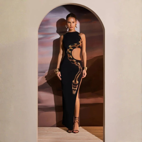 The Cairo Cutout Embellished Maxi Dress