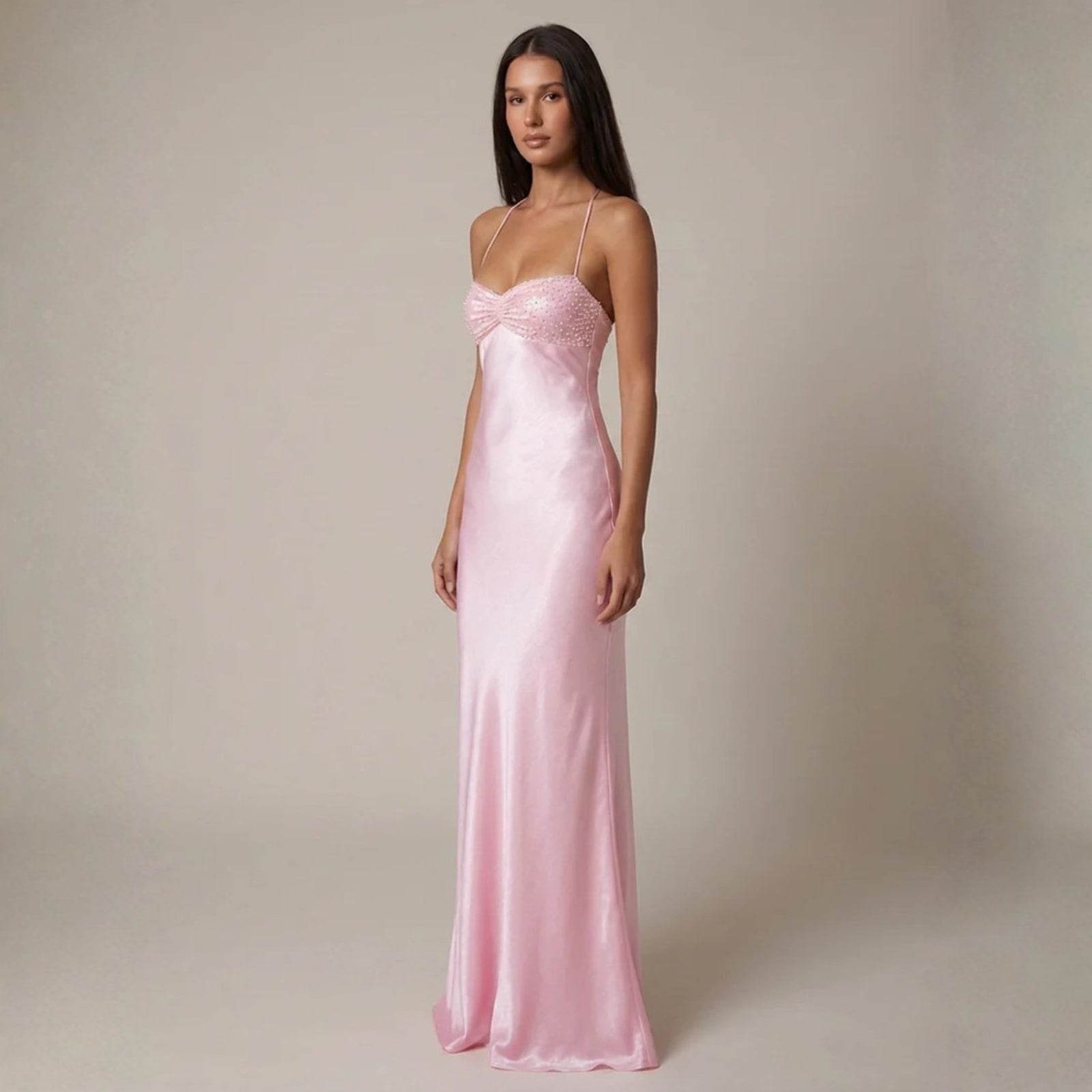 The Verona Satin-Finish Maxi Dress