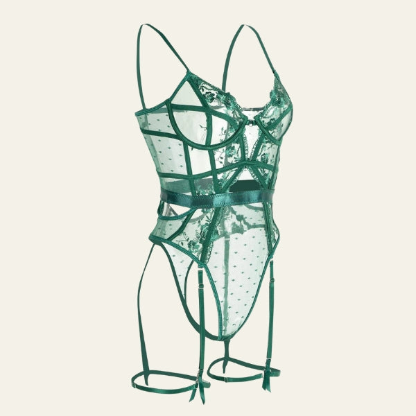 The Vienna Embroidered Sheer Bodysuit