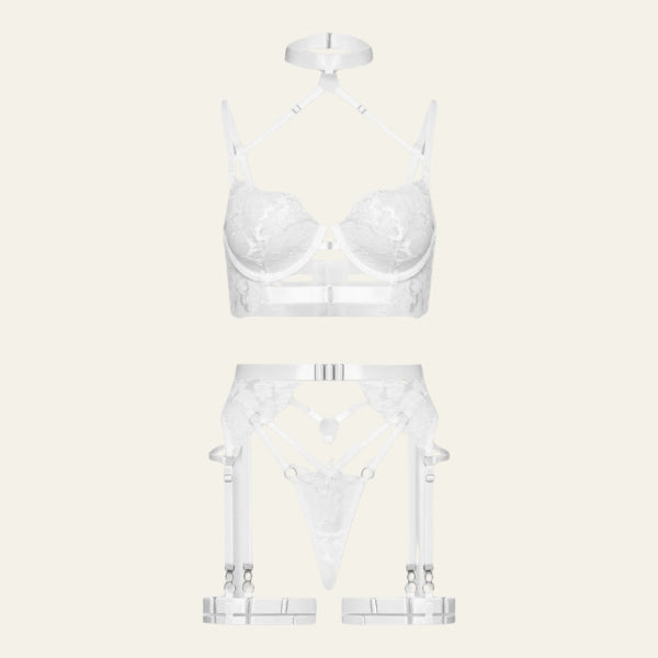 The Vesper Floral Harness Lingerie Set