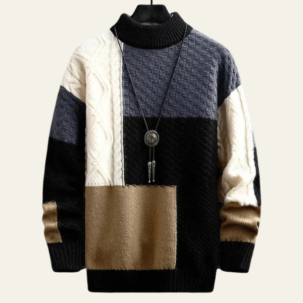 The Atlas Colorblock Textured Knit Sweater