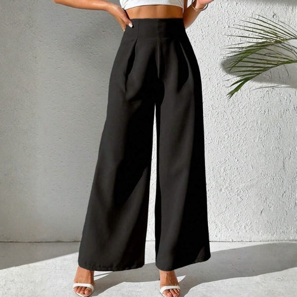 The Capri Pleated Wide-Leg Trousers