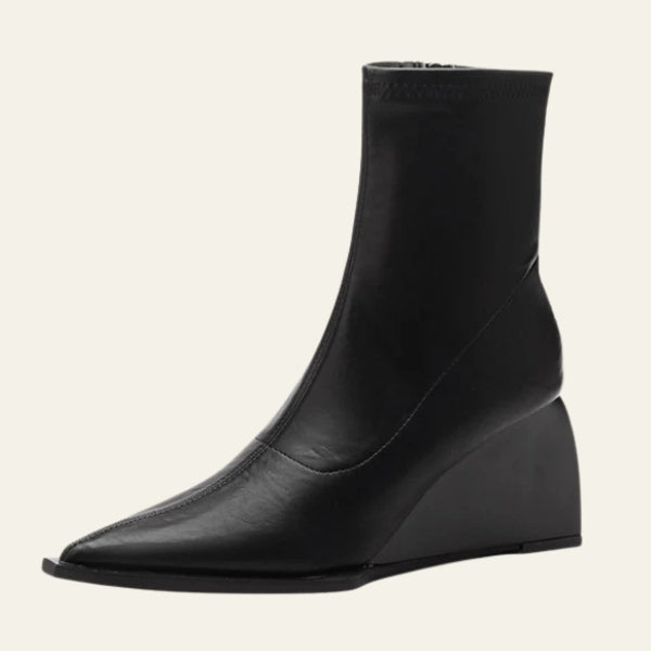 The Lyon Leather Wedge Boot