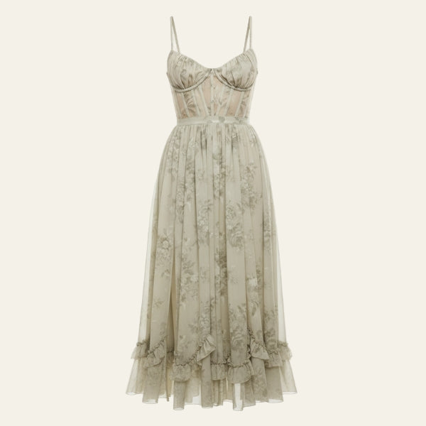 The Florence Floral Corset Maxi Dress