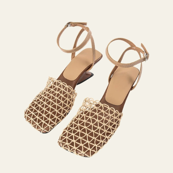 The Amalfi Net-Detail Heeled Sandals