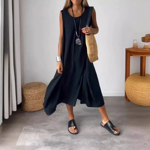 The Capri Textured Sleeveless Midi Dress