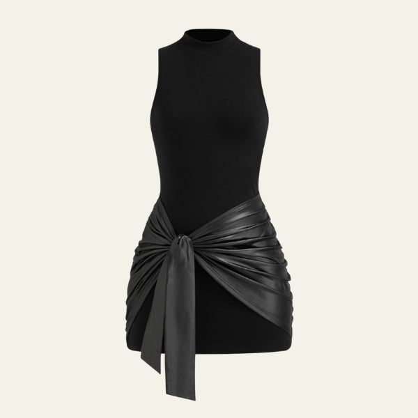 The Capri Draped Tie-Waist Mini Dress