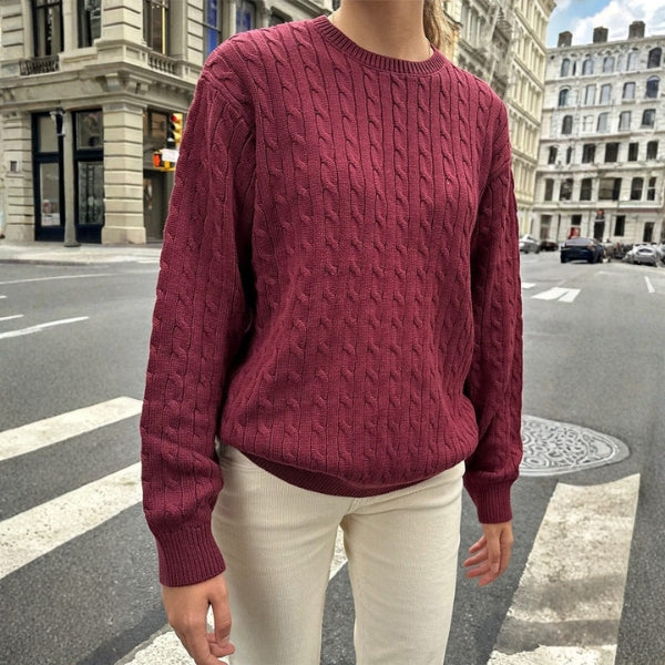 The Hudson Cable-Knit Crewneck Sweater