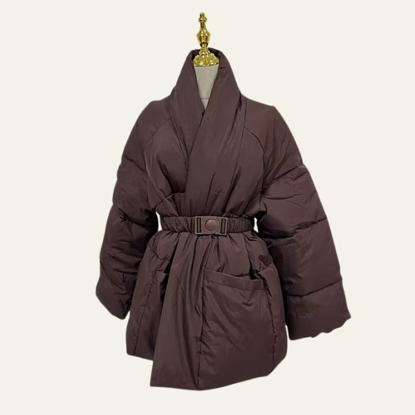 The Alpine Belted Shawl-Collar Puffer Jacket