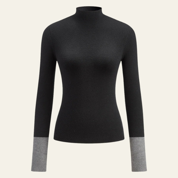 The Vienna Two-Tone Knit Turtleneck