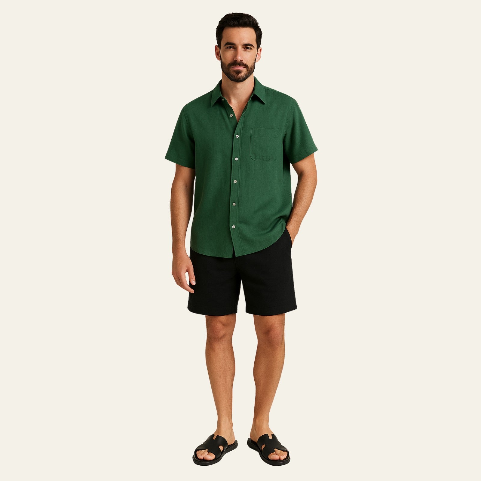 The Riviera Linen Set Black