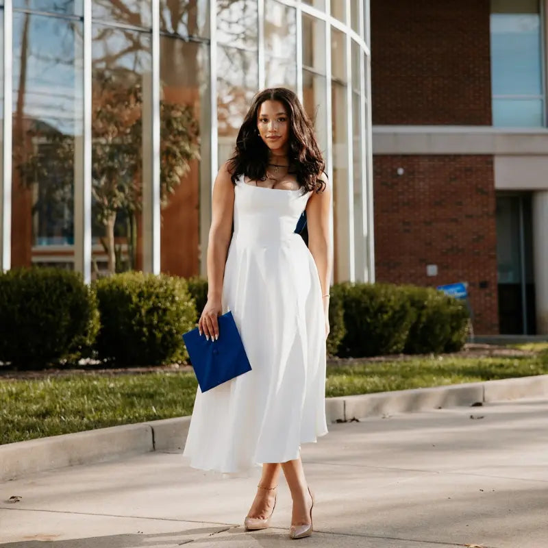 The Valencia Square-Neck Midi Dress