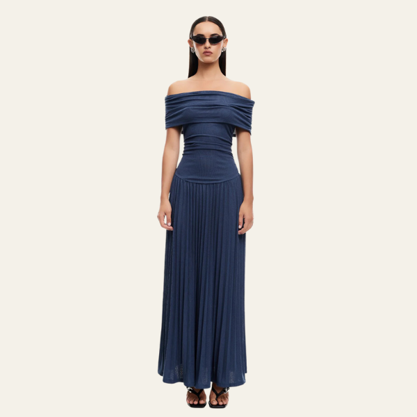 The Amalfi Rayon Off-Shoulder Maxi Dress
