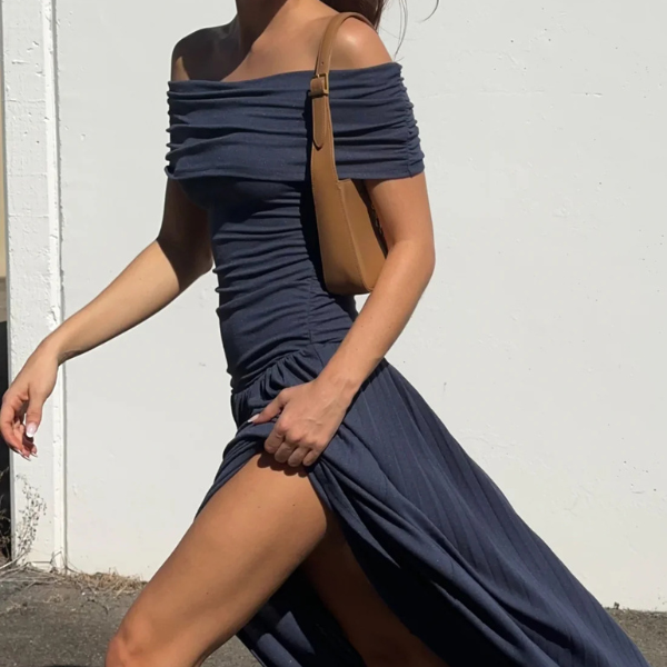 The Amalfi Rayon Off-Shoulder Maxi Dress