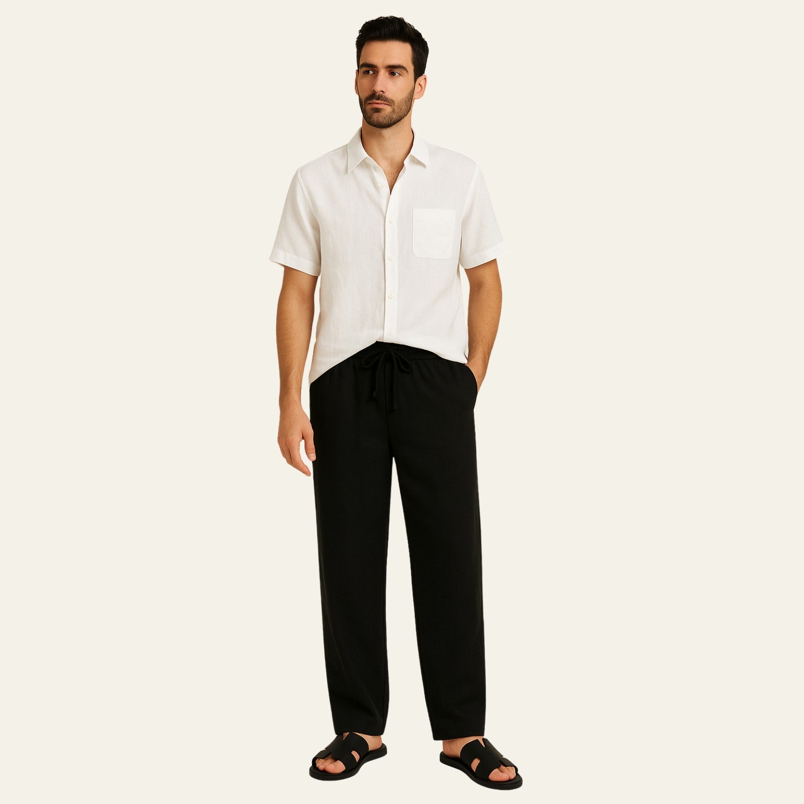 The Provençal Linen Set Black