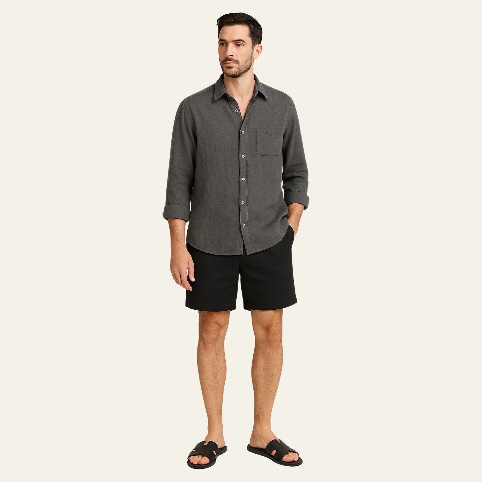The Solstice Linen Set Black
