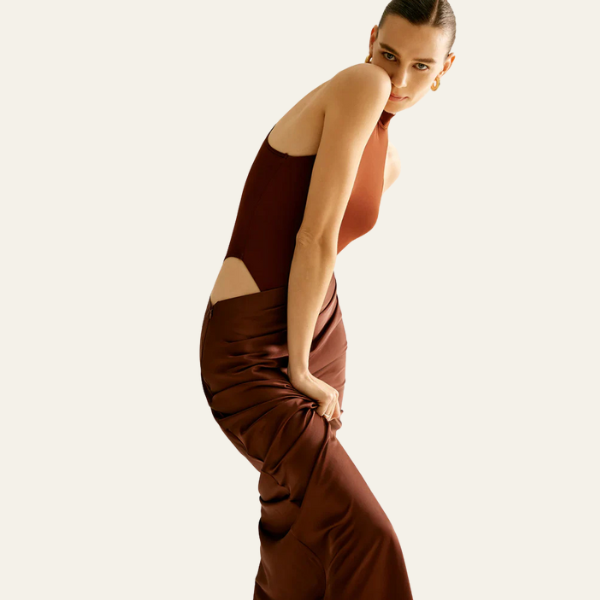 The Madrid Draped Evening Maxi Dress