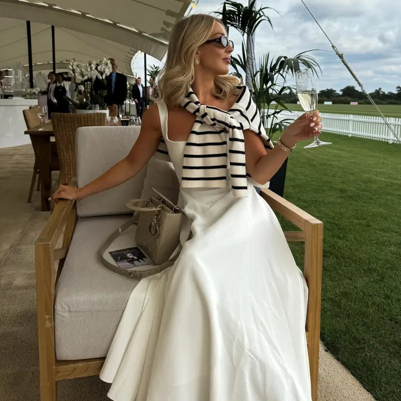 The Valencia Square-Neck Midi Dress