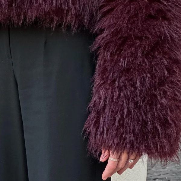The Bordeaux Faux Fur Cropped Jacket