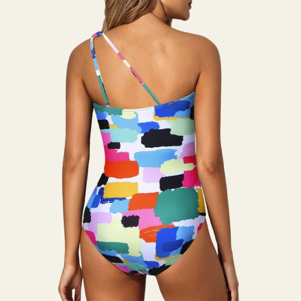 The Capri Ruched One-Shoulder Swimsuit