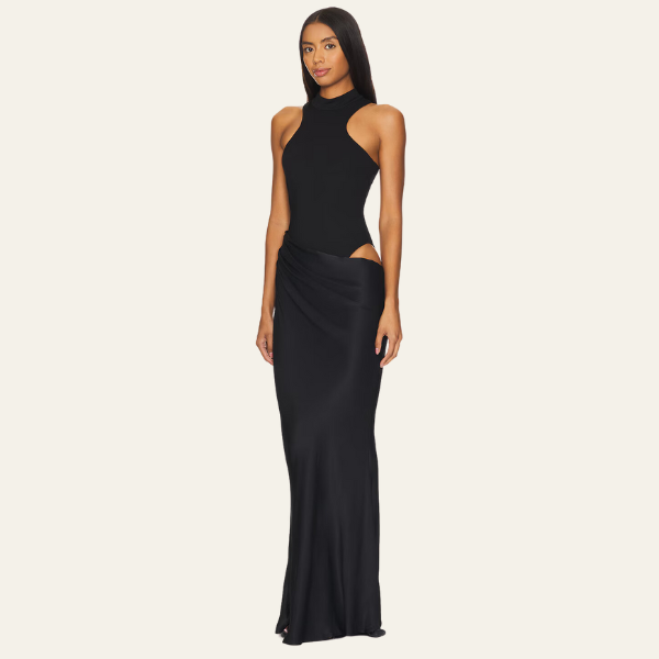 The Madrid Draped Evening Maxi Dress