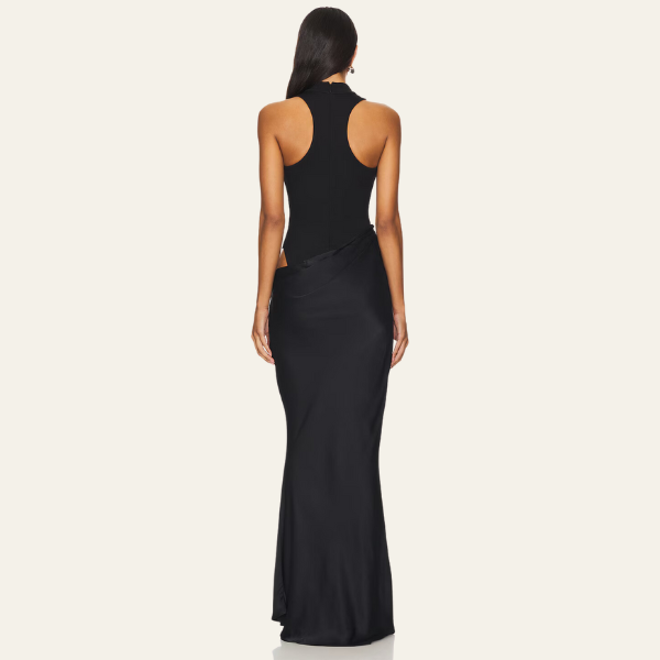 The Madrid Draped Evening Maxi Dress