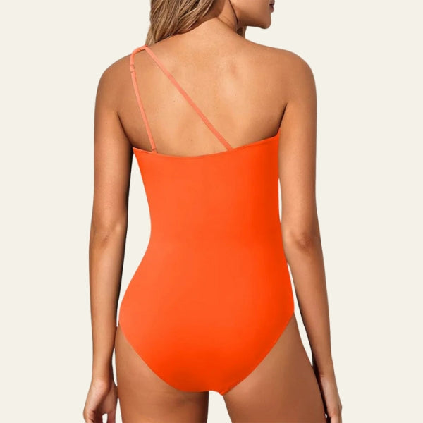 The Capri Ruched One-Shoulder Swimsuit