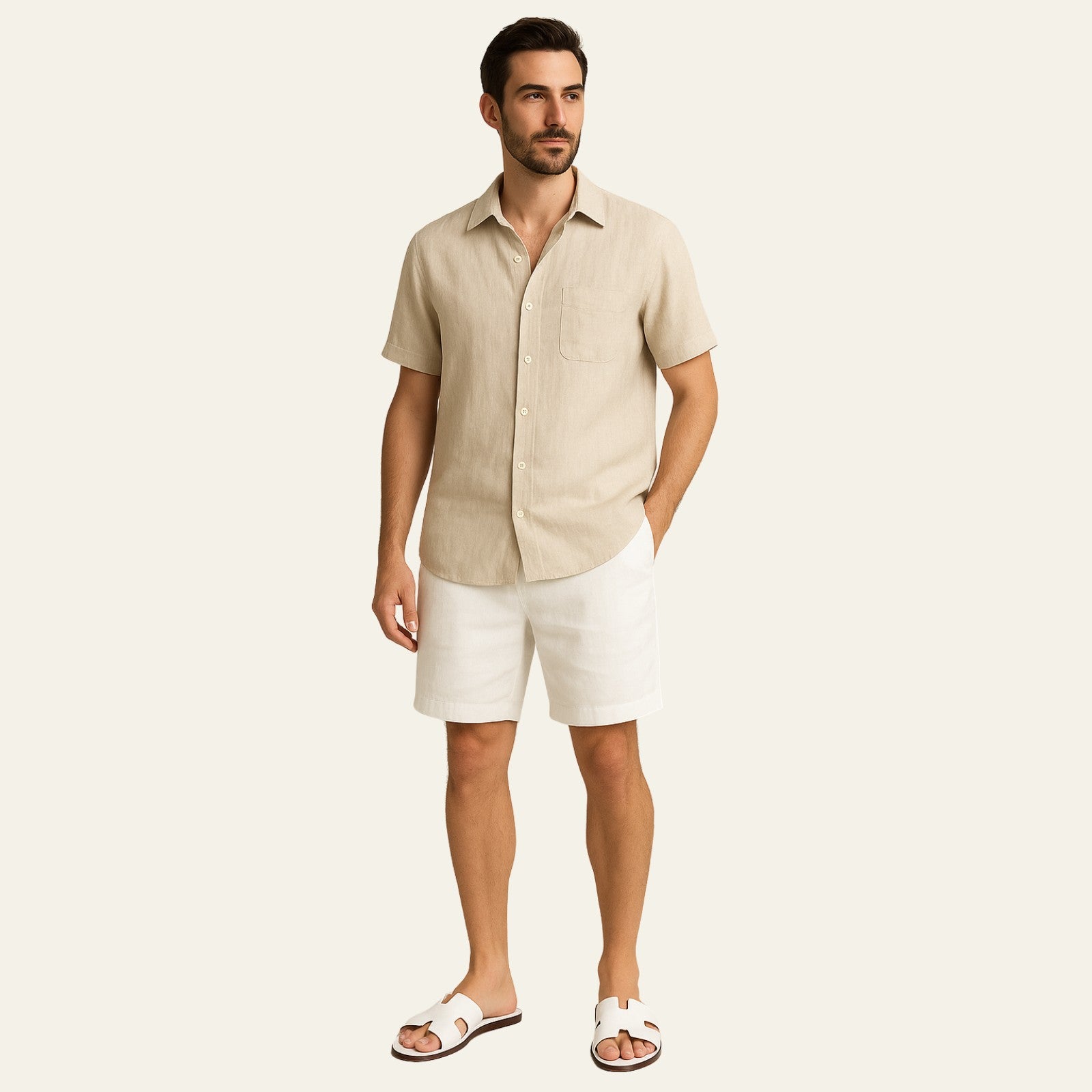 The Riviera Linen Set White