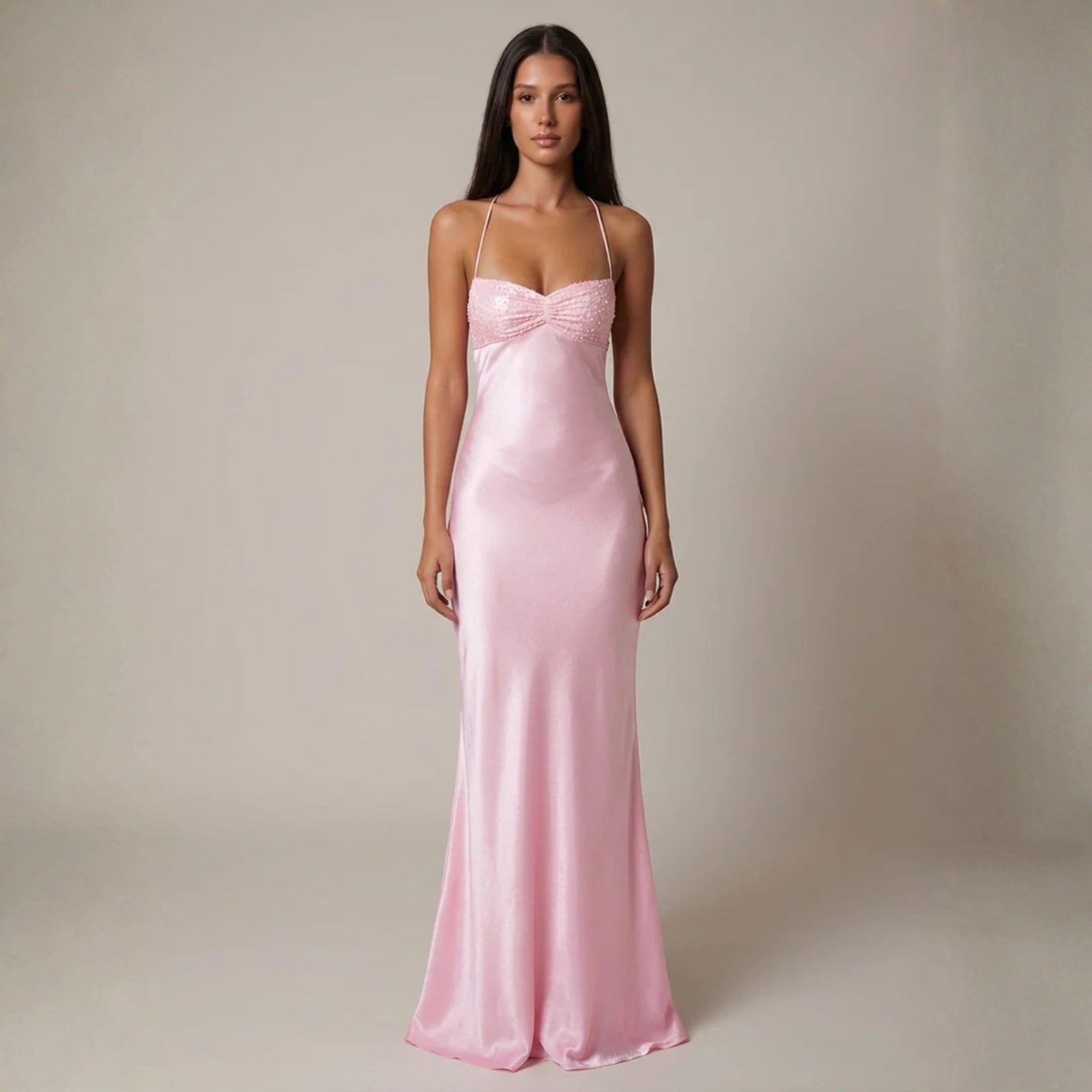 The Verona Satin-Finish Maxi Dress