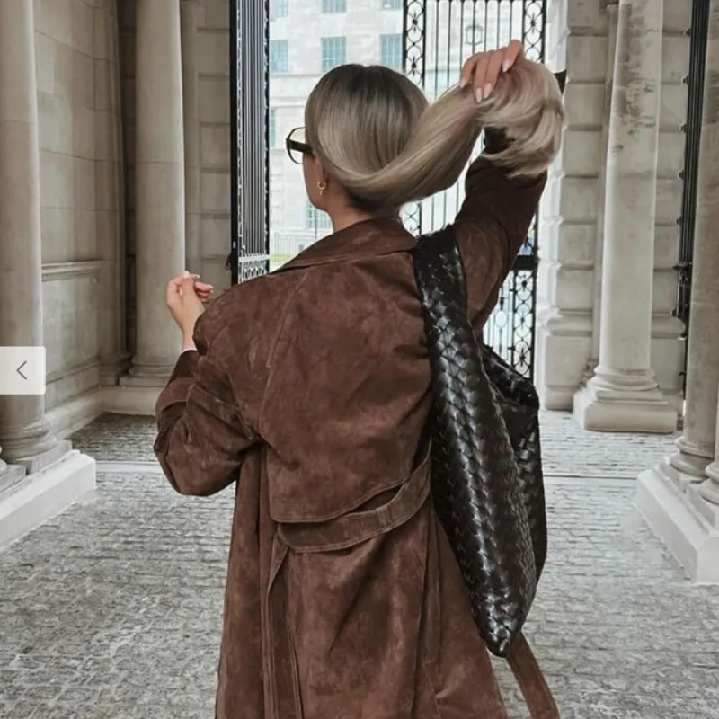 The Verona Suede Trench Coat