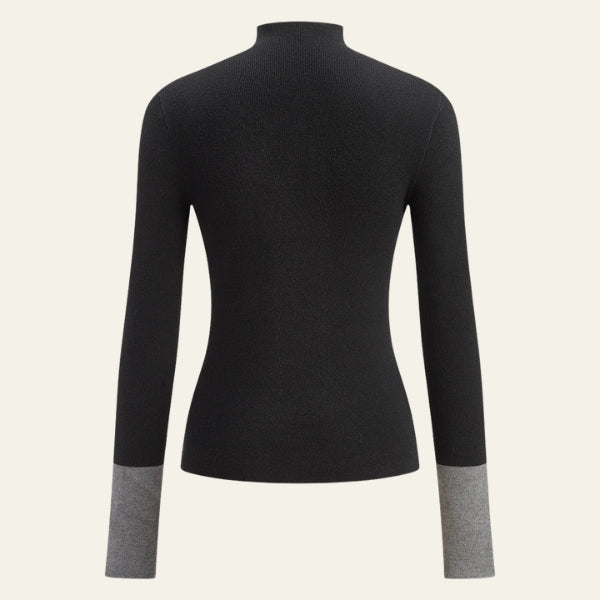The Vienna Two-Tone Knit Turtleneck