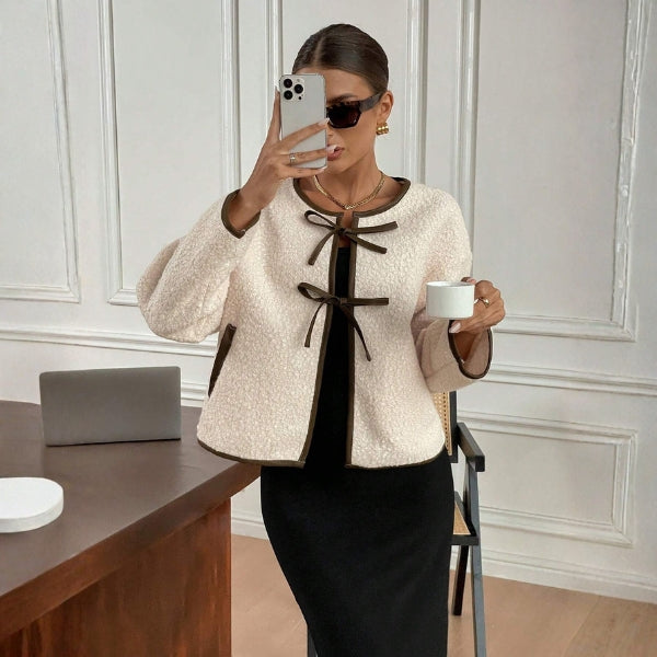 The Florence Bow-Trim Bouclé Jacket