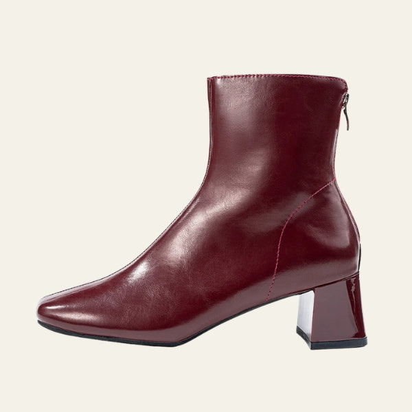 The Milan Zip-Back Block Heel Boots
