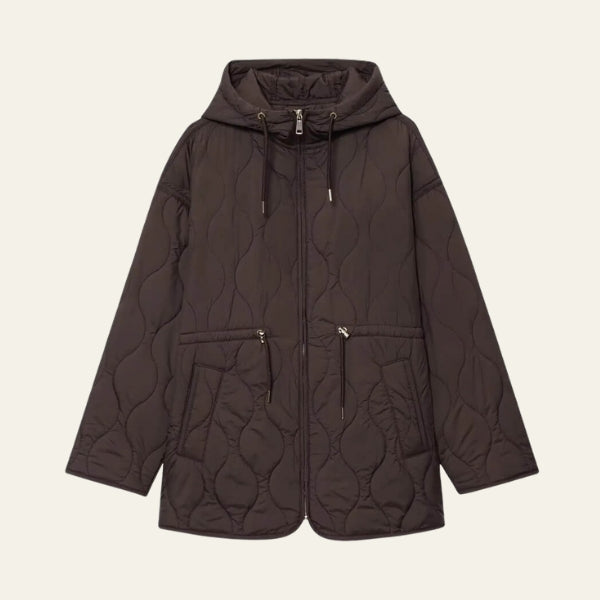 The Camden Drawstring Quilted Hooded Jacket