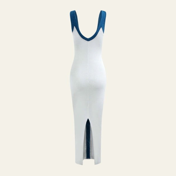 The Portofino Contrast-Panel Knit Maxi Dress