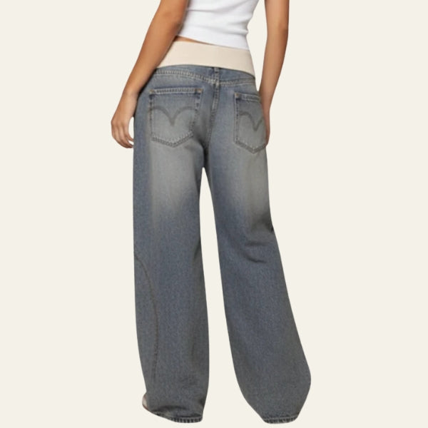 The Kyoto Curved-Seam Wide-Leg Denim Jeans