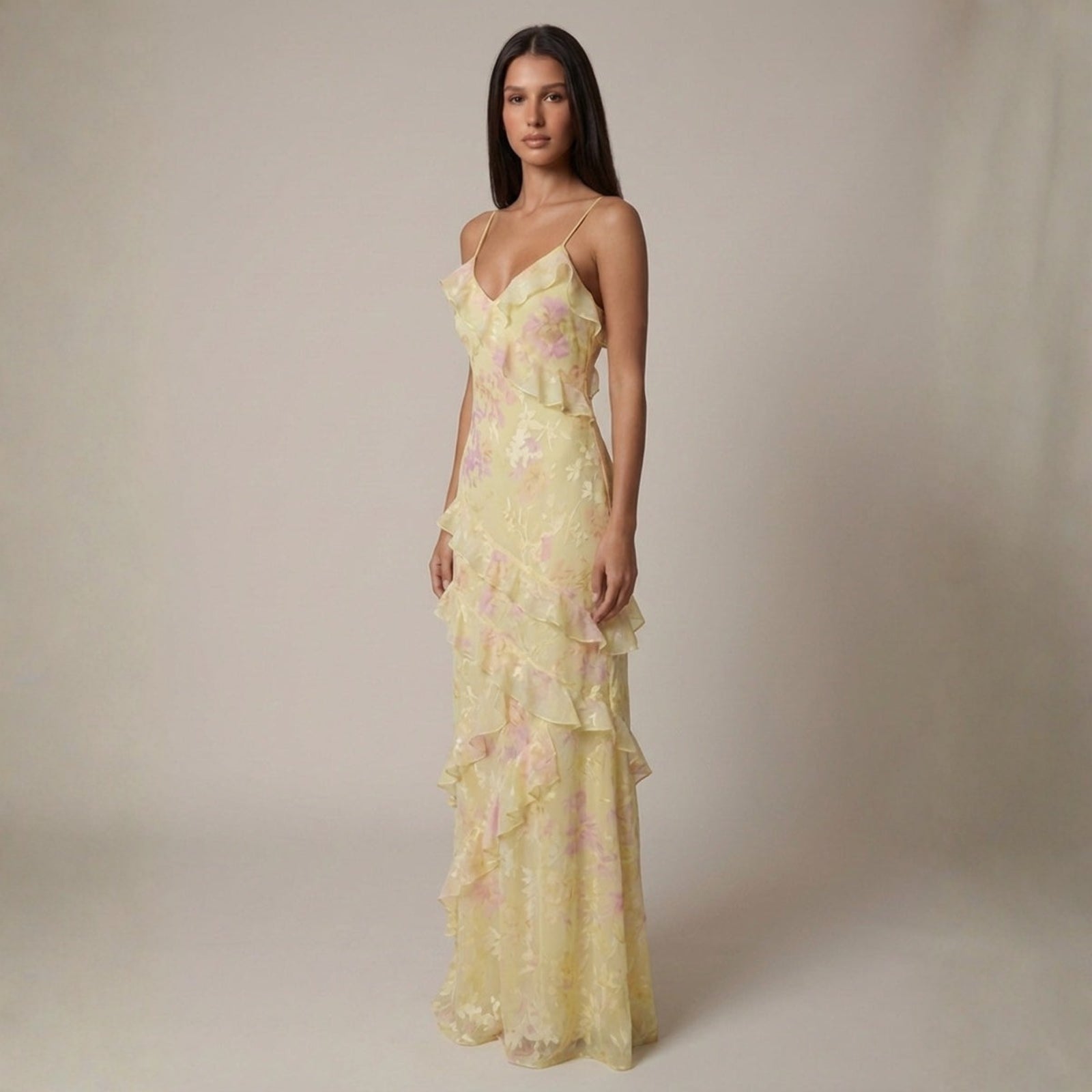 The Marbella Ruffle Tiered Maxi Dress