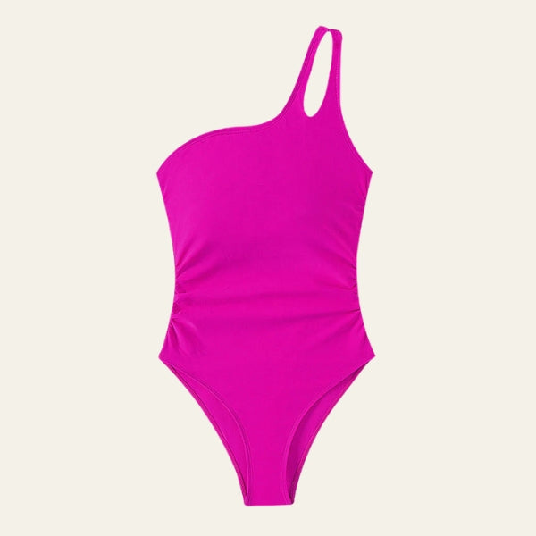 The Capri Ruched One-Shoulder Swimsuit