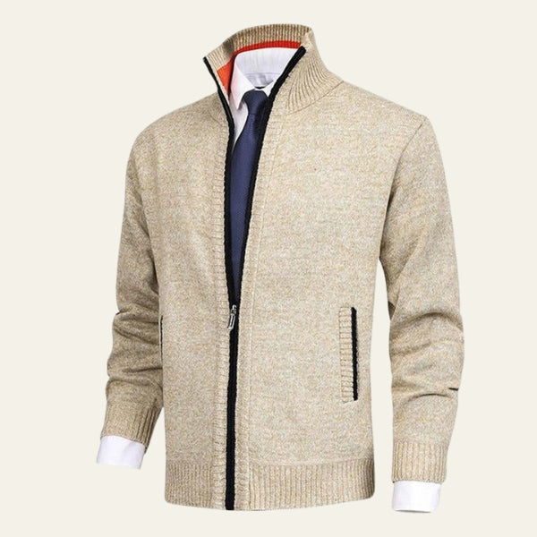 The Verona Zip-Front Knit Cardigan
