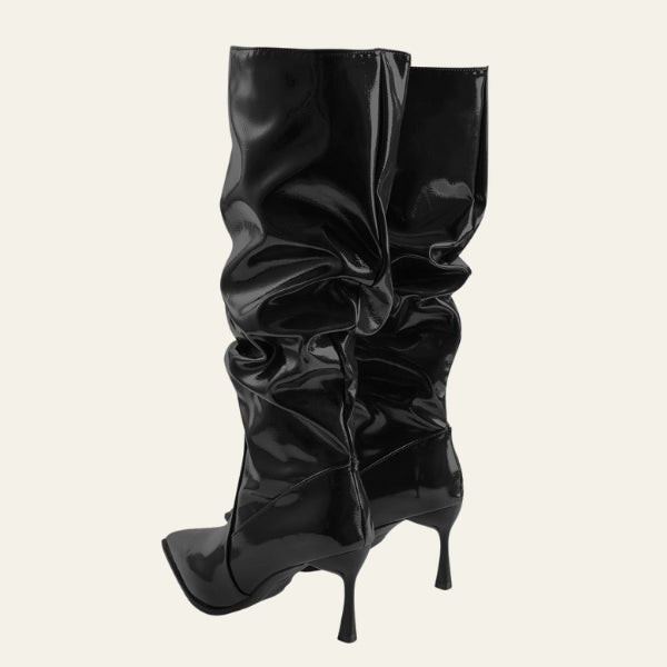 The Verona Gloss Slouch Knee Boots