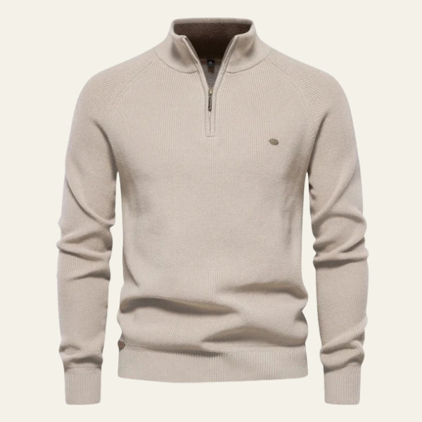 The Hudson Zip-Neck Knit Pullover