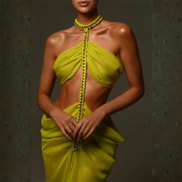 The Callista Draped Cutout Maxi Dress