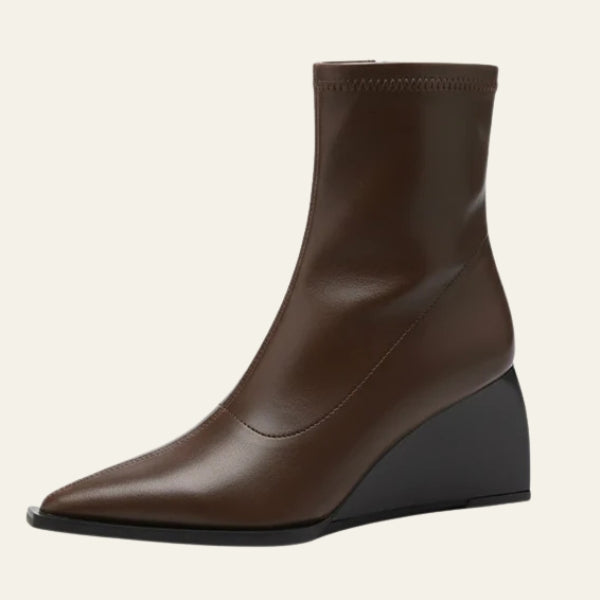 The Lyon Leather Wedge Boot