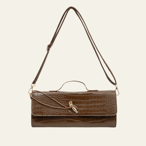 The Sorrento Croc-Embossed Shoulder Clutch