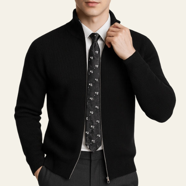 The Monaco Ribbed Zip Cardigan