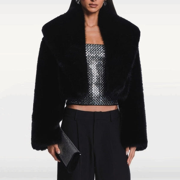 The Bordeaux Oversized Faux-Fur Jacket